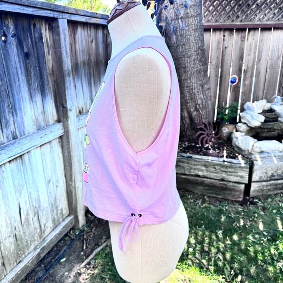 Looney Tunes Tweety Women's Side Tie Knit Tank Top Wild Flower Sz. Large Pink - Picture 10 of 10
